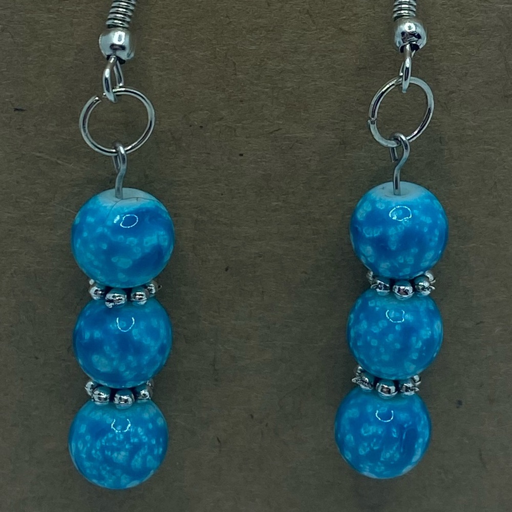 Blue with Silver Earrings